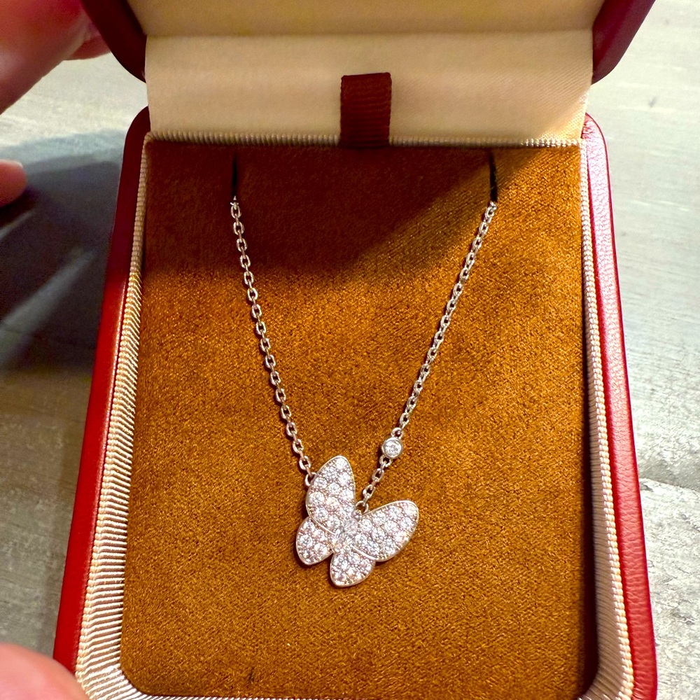 Lab grown diamonds Butterfly Pendant Necklace